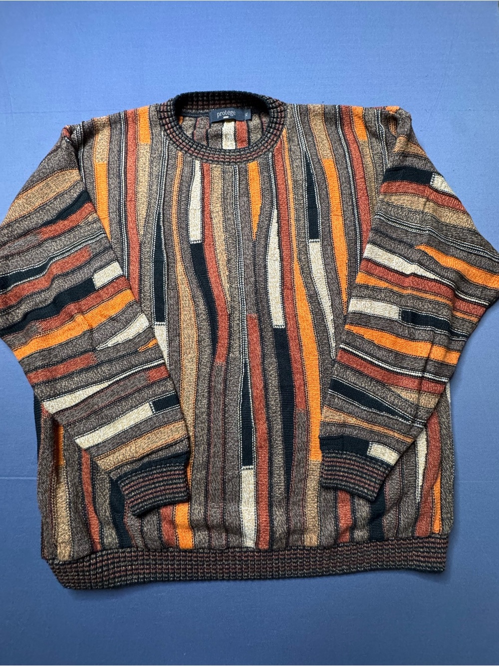 VTG 90’s Protégé Collection 3D knit sweater XL 1269